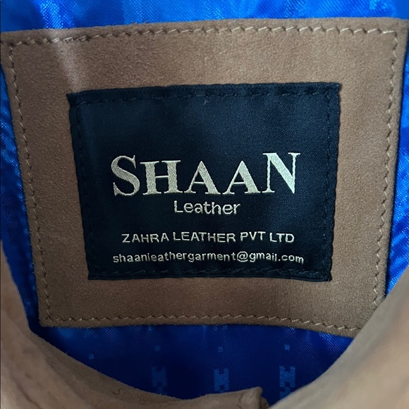 Shaan Mens Tan Suede Jacket Shirt snaps nwot XL lined - Picture 2 of 11